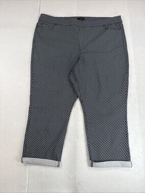 Mario Serrani Women Pants Adult XXL Geometric Pattern Black/White Capri